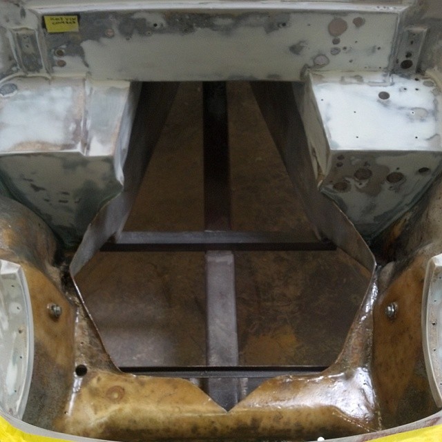 Lotus elan S1 engine bay body worked ready for primer #lotus #elan #series1 #bodywork #restoration