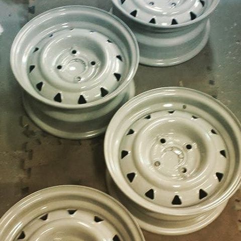 Borrani wheels restored and ready for pick up.